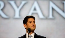 Speaker Paul Ryan headshot against a banner of his last name