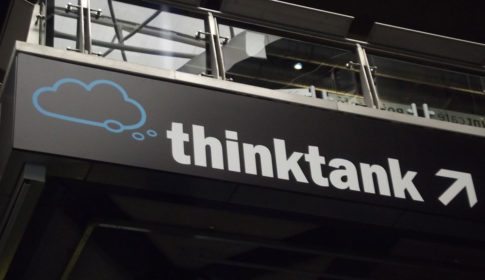 The word "thinktank" with a cloud bubble graphic