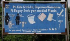 A billboard in Haiti showing various forms of birth control