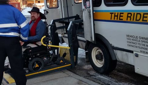 William “Nick” Crow boarding THE RIDE