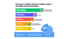 WHO bar graph showing 1.7 million deaths of children linked to the environment