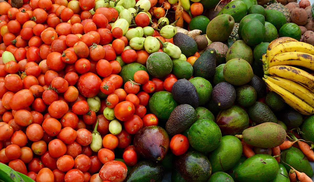 Tomatos and avocados