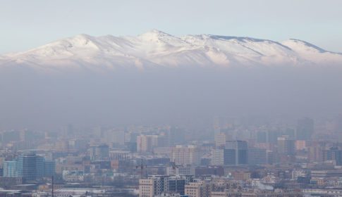 Pollution over the city in Ulaanbaatar, Mongolia, the second most polluted city in the world