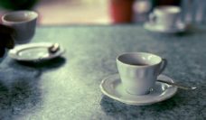 A table with a cups of coffee