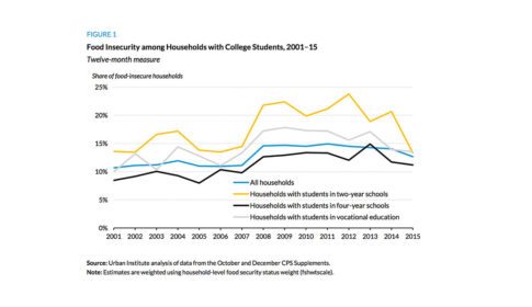 Graph comparing food insecurity by type of college