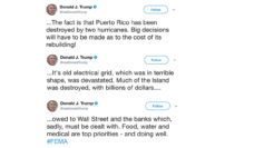 Tweets on Puerto Rico by President Donald Trump