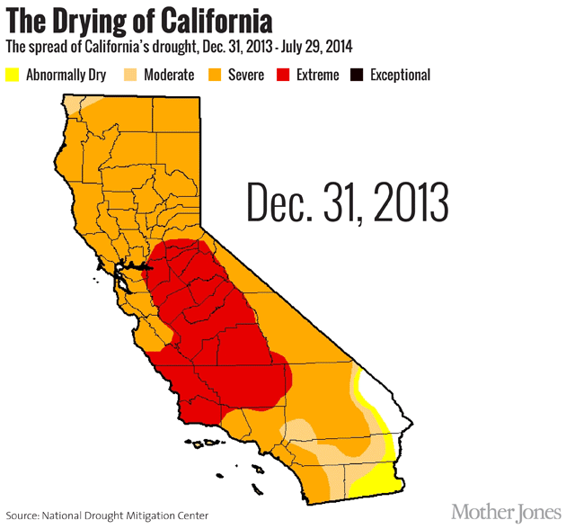 Gif showing the spread of California's drought