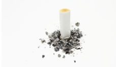 A crushed cigarette