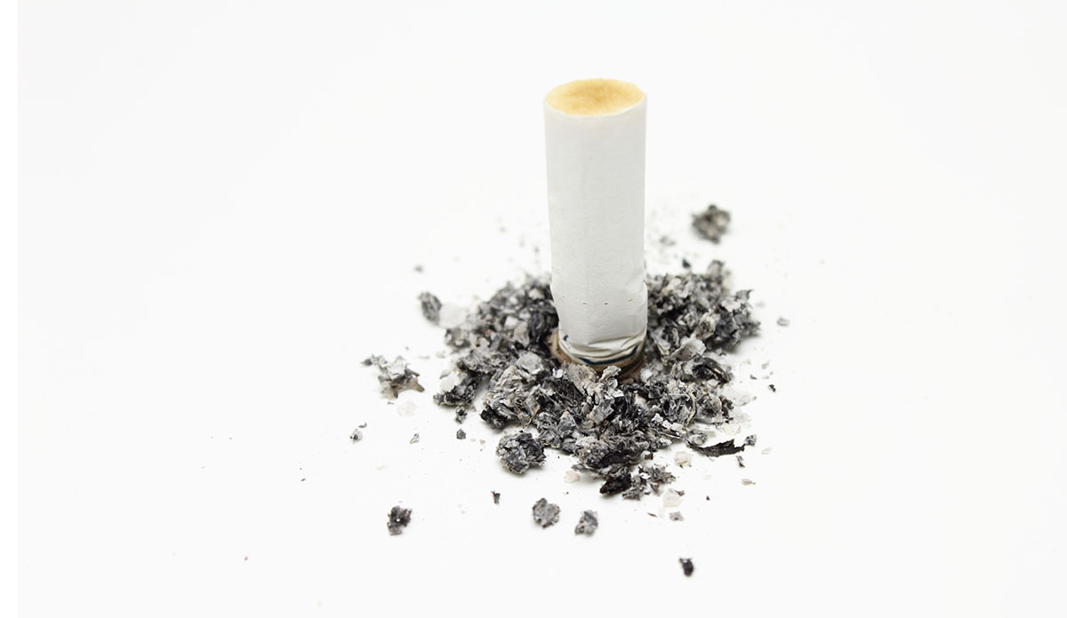 A crushed cigarette