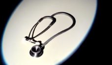 Stethoscope in a pool of light