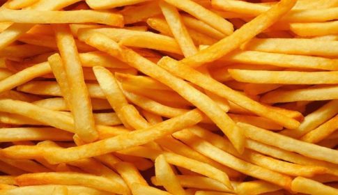 A close up of many french fries