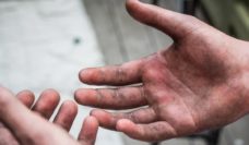 Hands showing dirt from manual labor