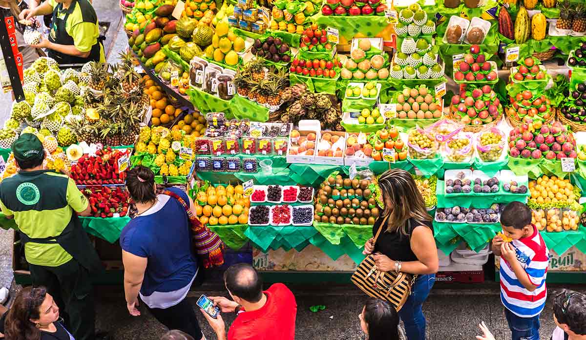 Fruit and vegetable market in Sao Paolo, Brazil
