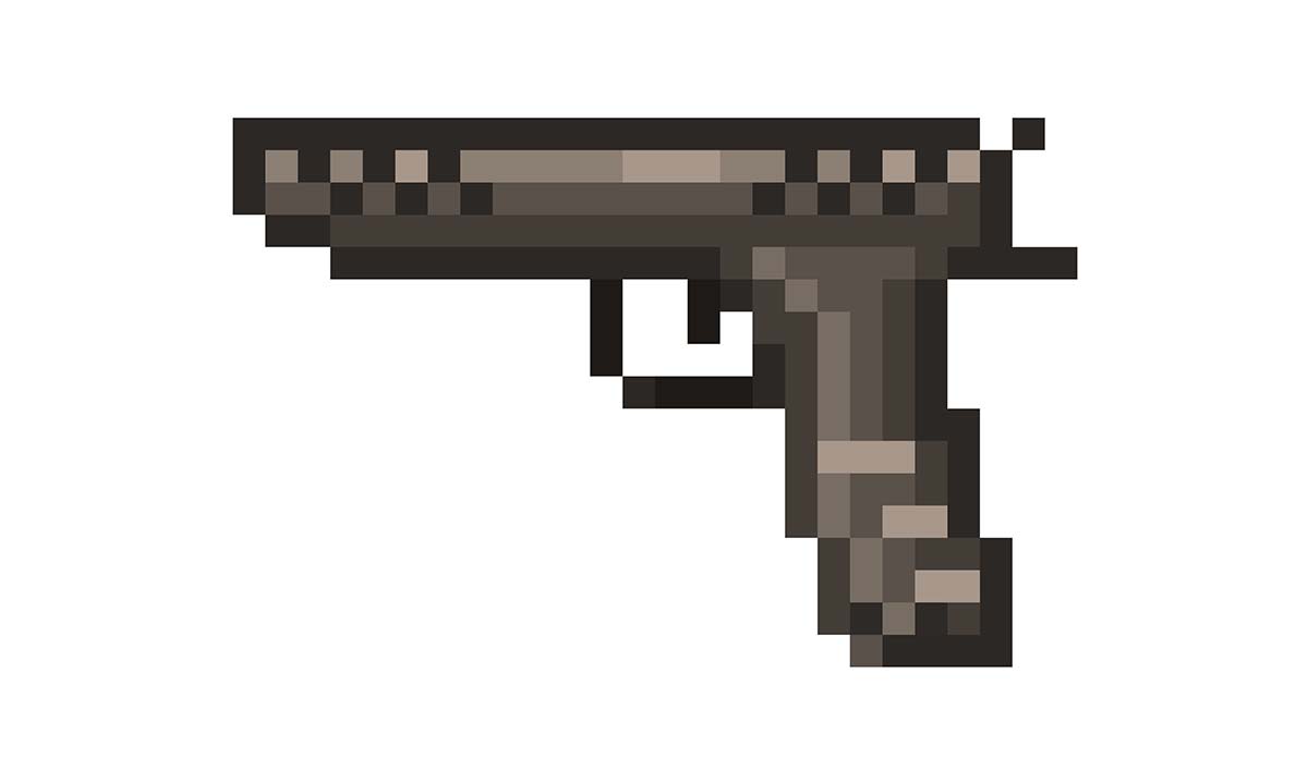 Retro video game gun icon