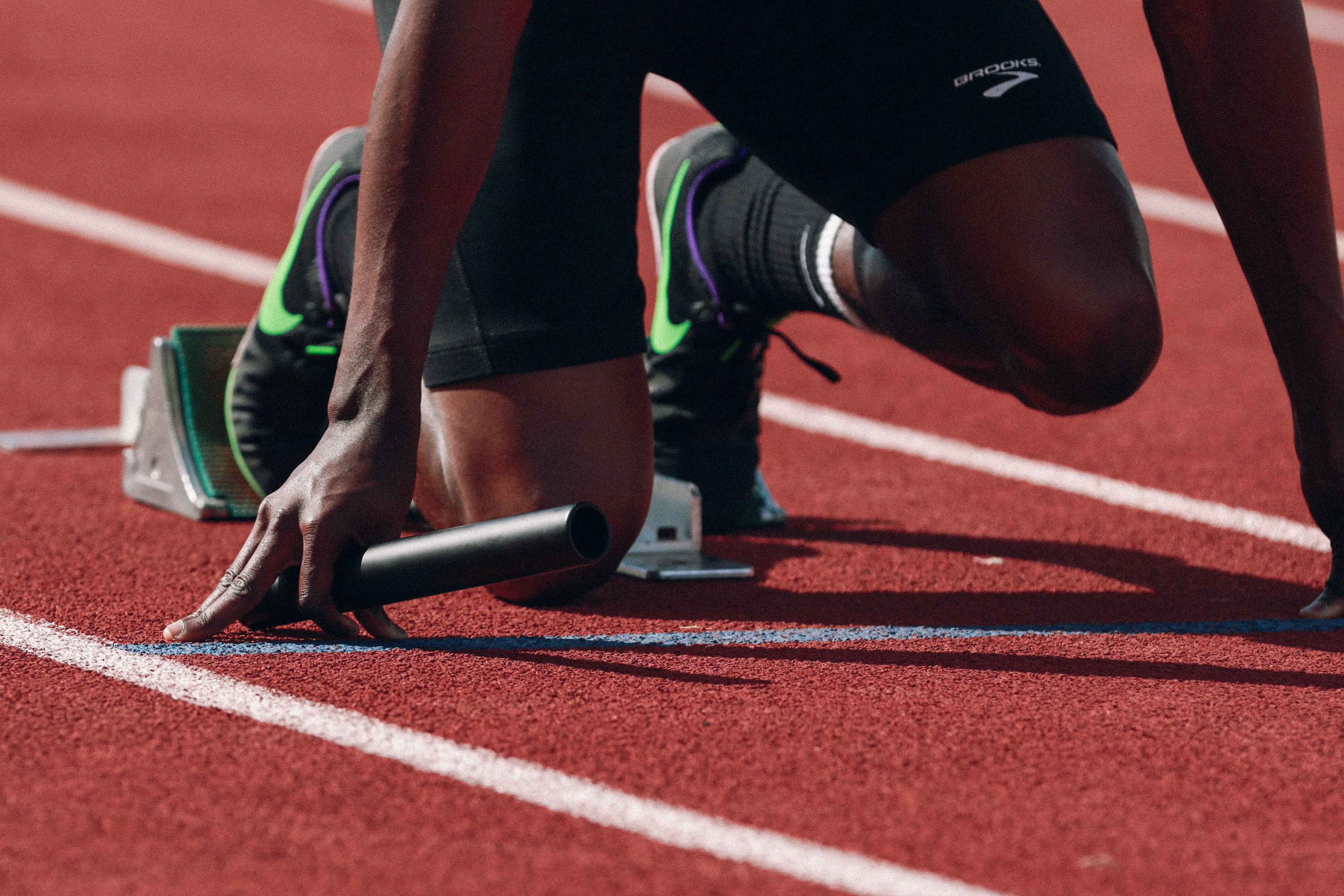 Runner at a starting point