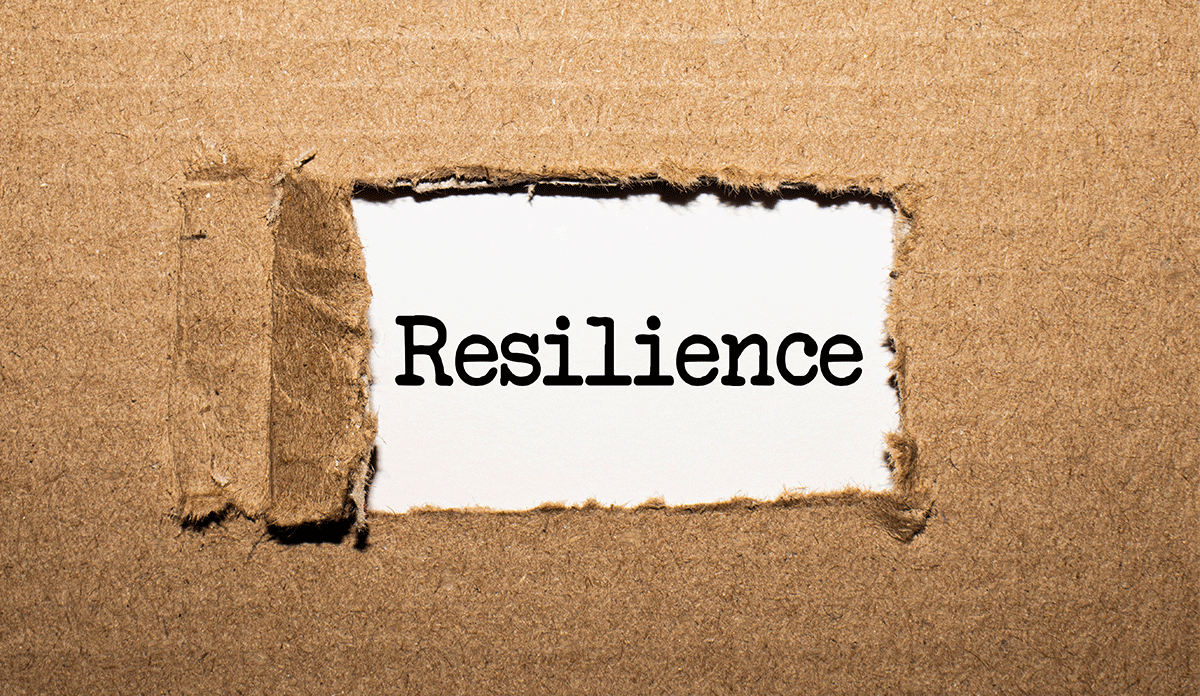 resilience with cardboard background