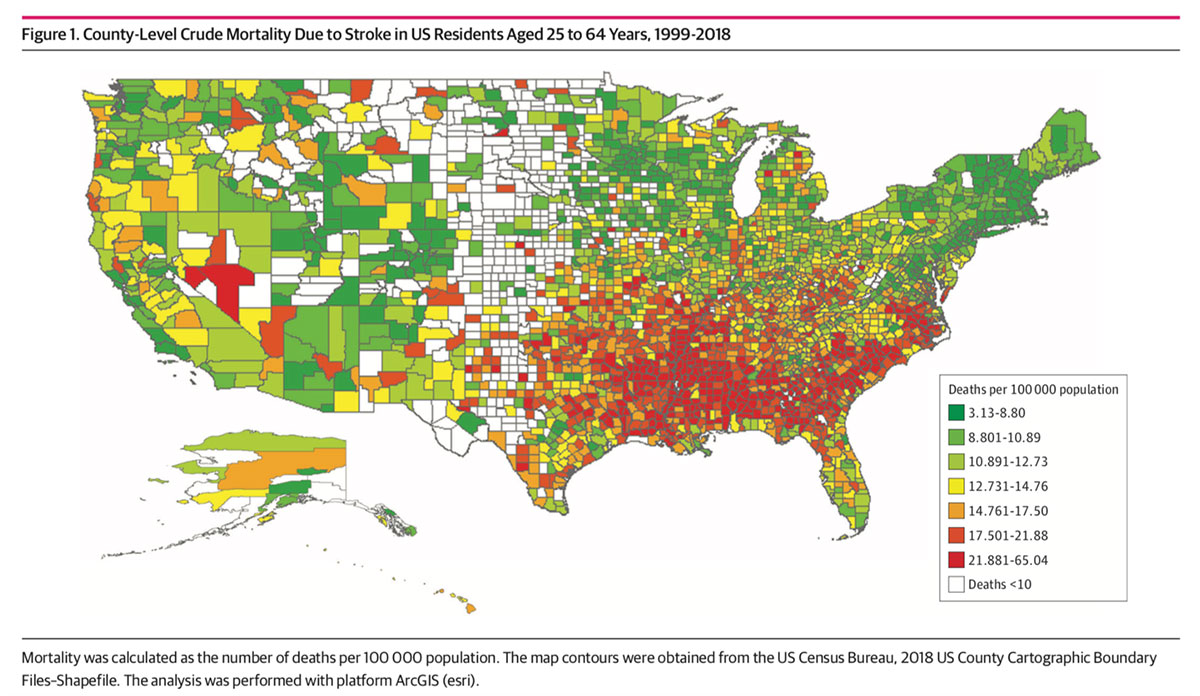 map of stroke deaths