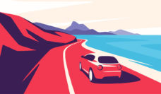 car on road illustration