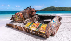 tank on culebra beach