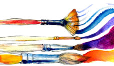 colored paint brushes