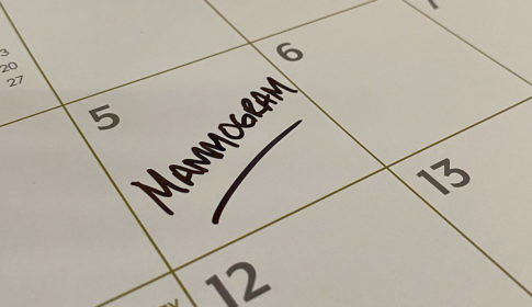 calendar with mammogram on it