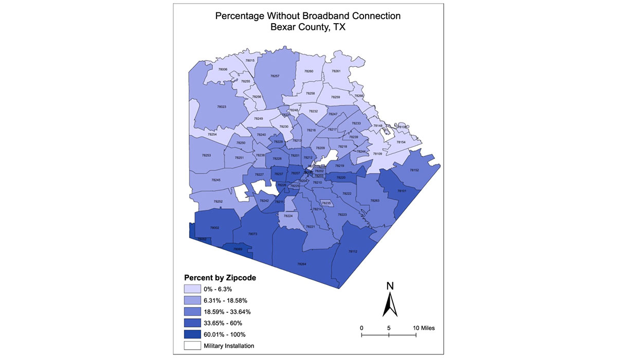 San Antonio broadband map