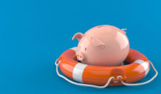 piggy bank in life preserver