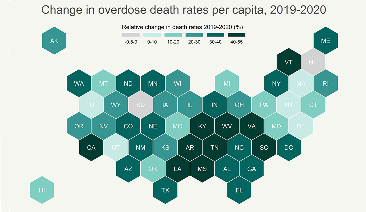 covid overdose map