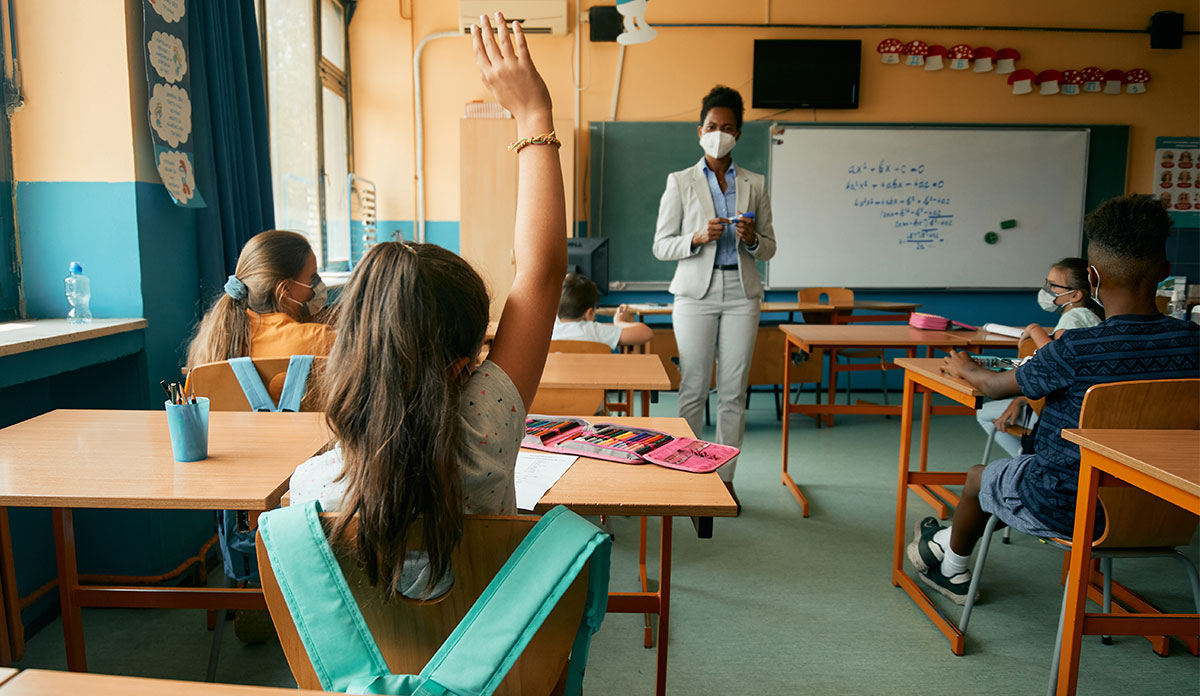 teacher and students in classroom