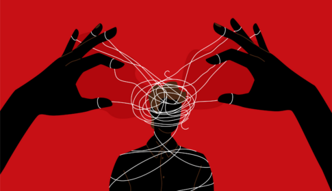 illustration depicting psychological abuse in a relationship