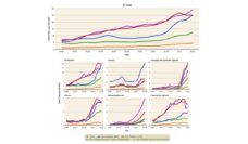 graphs showing drug-related overdose mortality per 100,000 by race/ethnicity and type of drugs involved