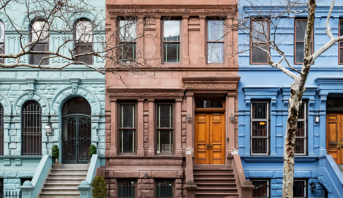 Historic housing buildings on the Upper West Side in New York City
